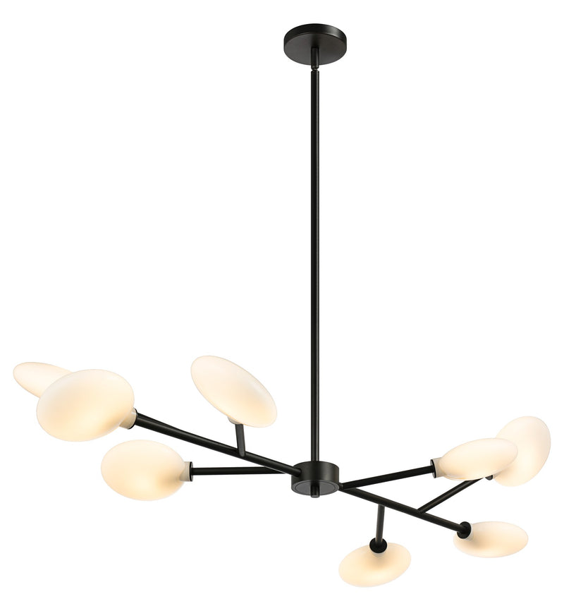 Peony 8-Light Linear Chandelier in Matte Black