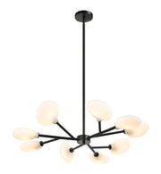 Peony 9-Light Chandelier in Matte Black