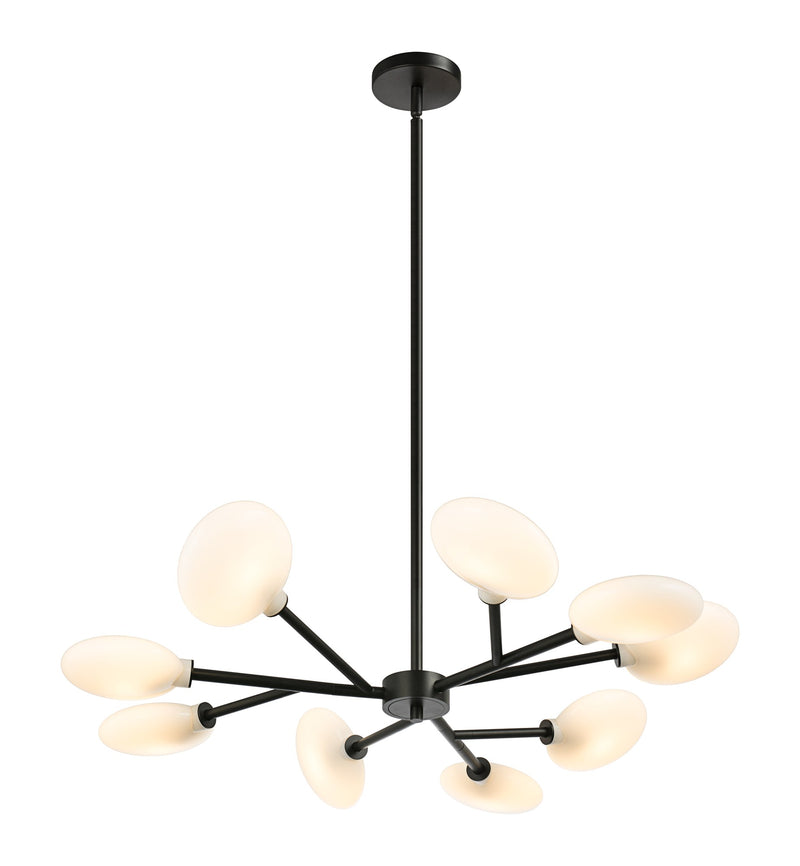 Peony 9-Light Chandelier in Matte Black