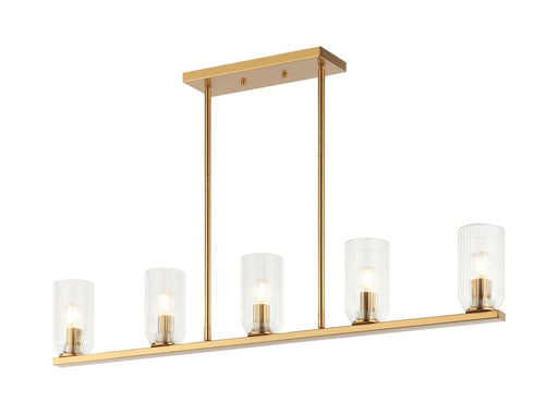 Westlock 5-Light Linear Chandelier in Aged Gold Brass