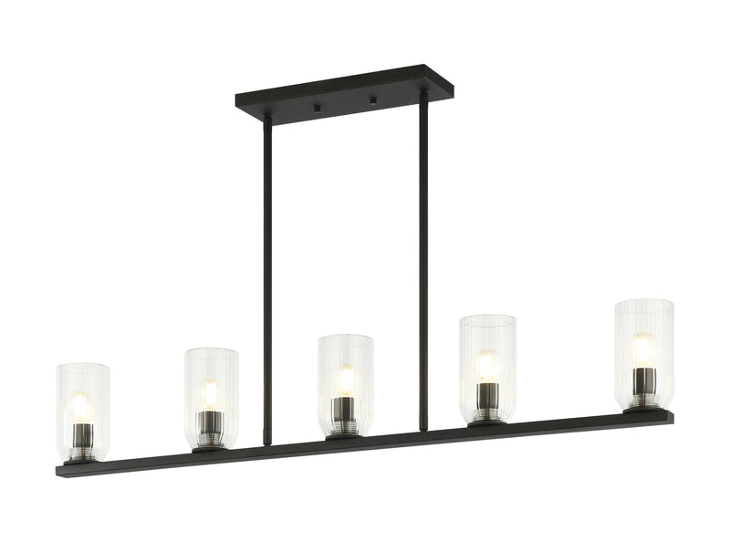 Westlock 5-Light Linear Chandelier in Matte Black