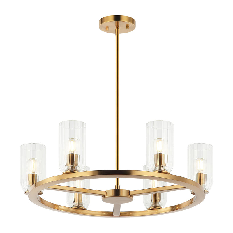 Westlock 6-Light Chandelier in Aged Gold Brass