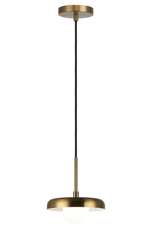 Creston 8" Mini Pendant in Aged Gold Brass