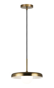Creston 12" Pendant in Aged Gold Brass
