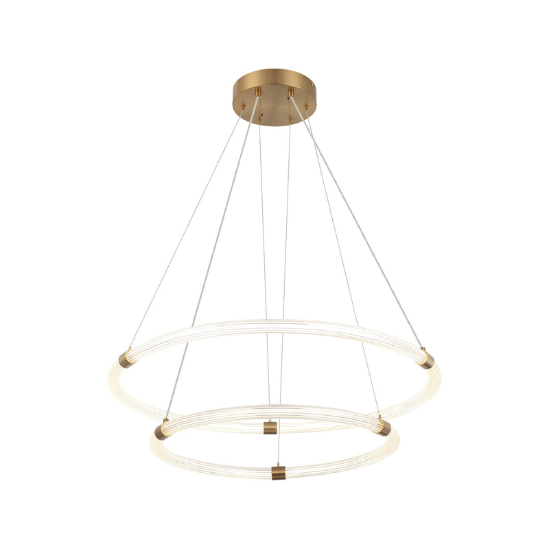 Inkara 31.5" 2-Light Chandelier in Aged Gold Brass