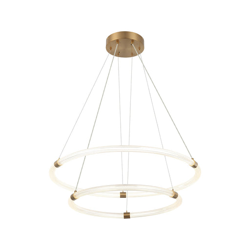 Inkara 31.5" 2-Light Chandelier in Aged Gold Brass