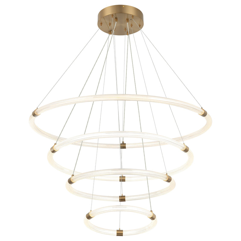 Inkara 39.5" 4-Light Chandelier in Aged Gold Brass