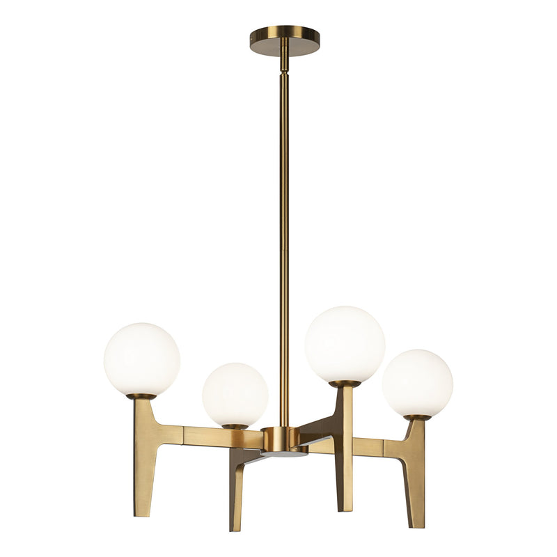Scriben 24" 4-Light Chandelier in Aged Gold Brass