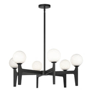 Scriben 30" 6-Light Chandelier in Matte Black