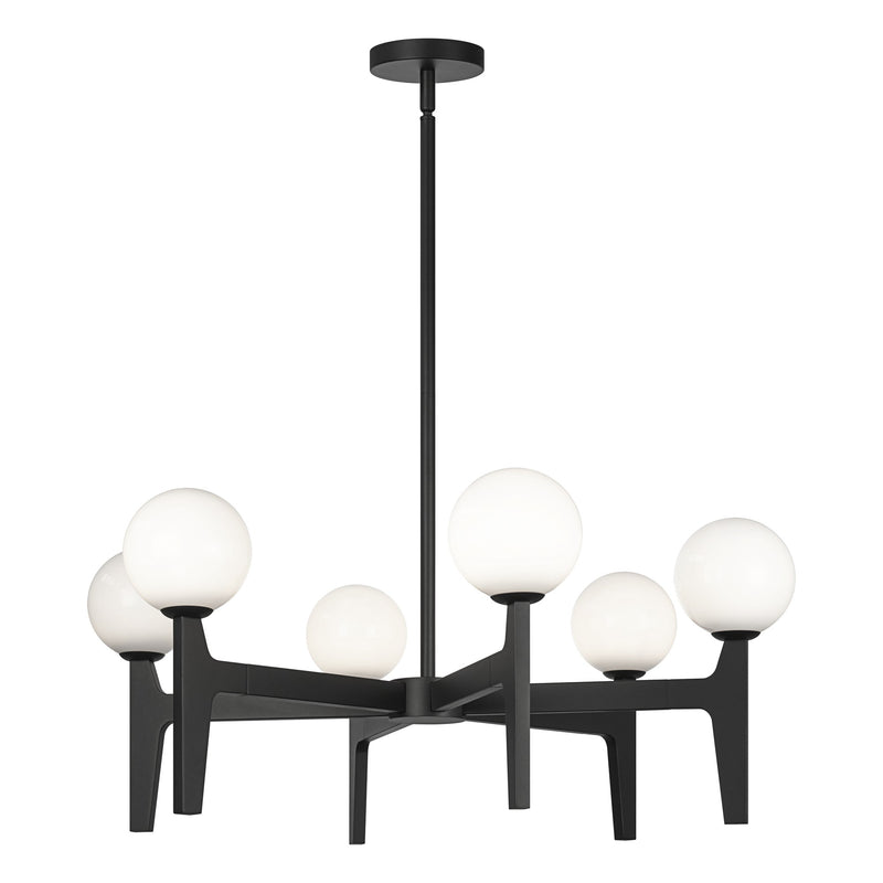 Scriben 30" 6-Light Chandelier in Matte Black
