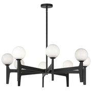 Scriben 36" 8-Light Chandelier in Matte Black