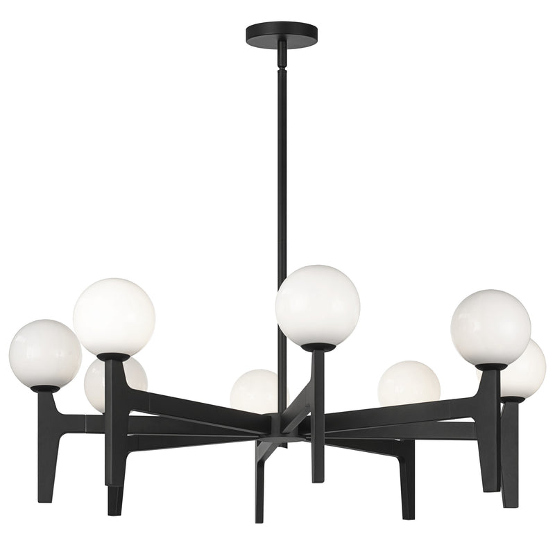 Scriben 36" 8-Light Chandelier in Matte Black