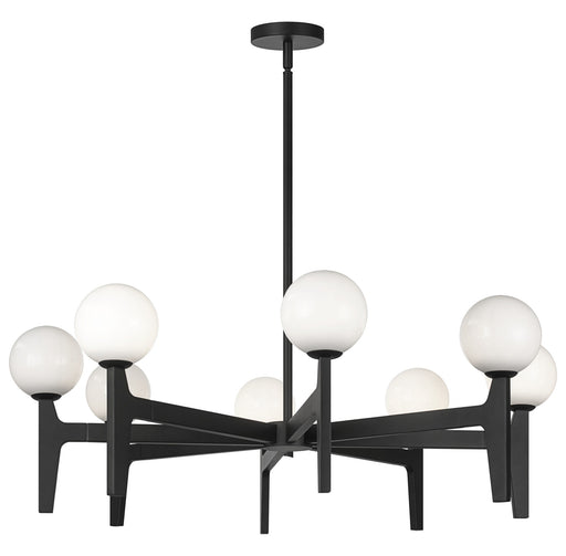 Scriben 36" 8-Light Chandelier in Matte Black