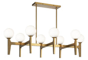 Scriben 42" 8-Light Linear Chandelier in Aged Gold Brass