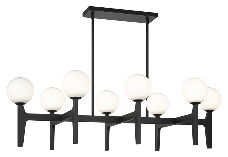 Scriben 42" 8-Light Linear Chandelier in Matte Black