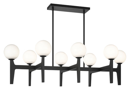 Scriben 42" 8-Light Linear Chandelier in Matte Black