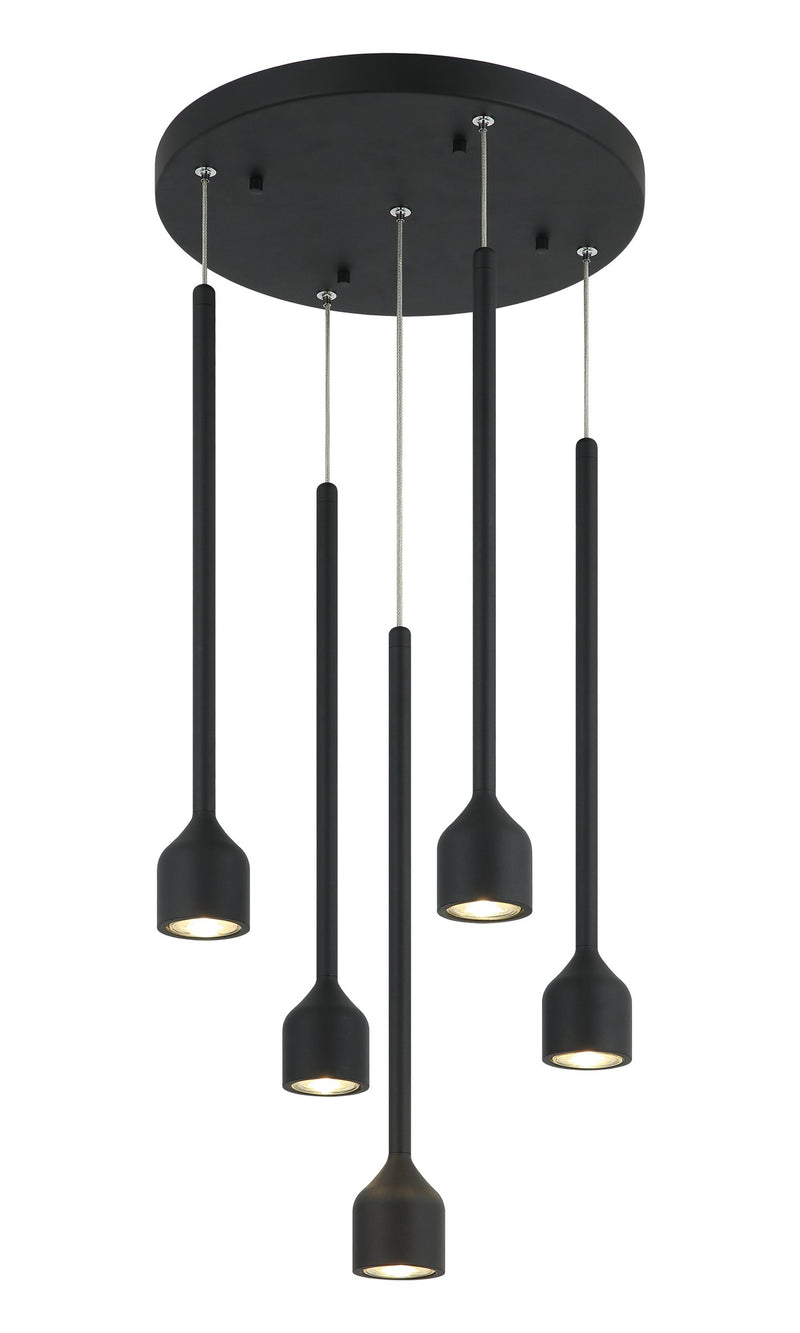 Lumenagio 5-Light Pendant in Matte Black