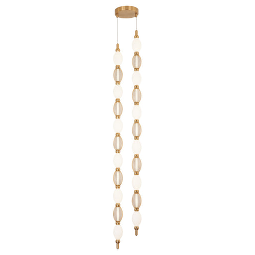 Tentacles 2-Light LED Pendant in Aged Gold Brass