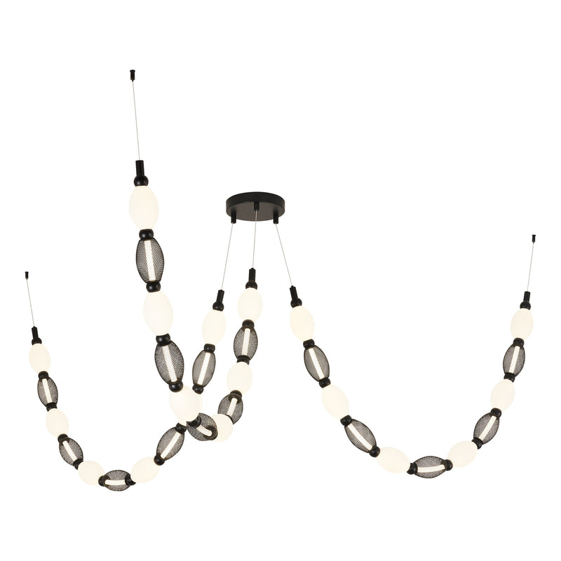 Tentacles 3-Light LED Pendant in Black