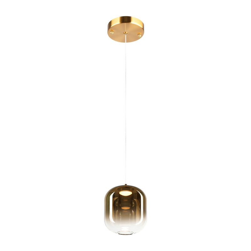 Refrax 5.5" LED Mini Pendant in Aged Gold Brass / Aged Gold Brass
