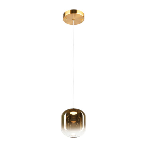 Refrax 5.5" LED Mini Pendant in Aged Gold Brass / Aged Gold Brass