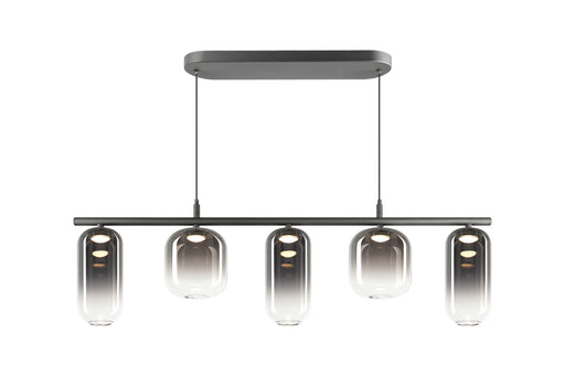 Refrax 5-Light LED Linear Chandelier in Matte Black