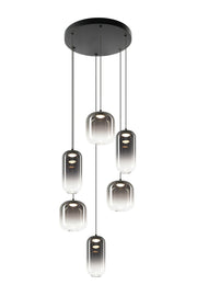 Refrax 6-Light LED Pendant in Matte Black