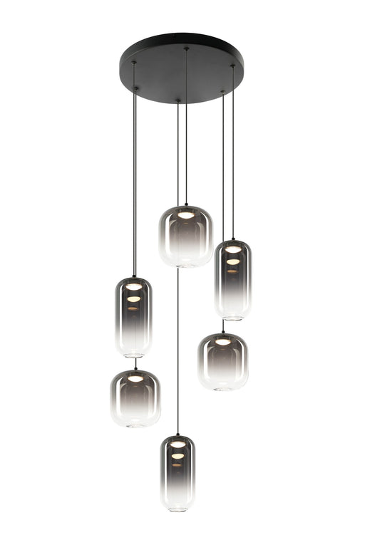 Refrax 6-Light LED Pendant in Matte Black