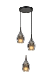 Jericho 14" 3-Light Pendant in Matte Black