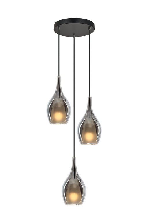Jericho 14" 3-Light Pendant in Matte Black