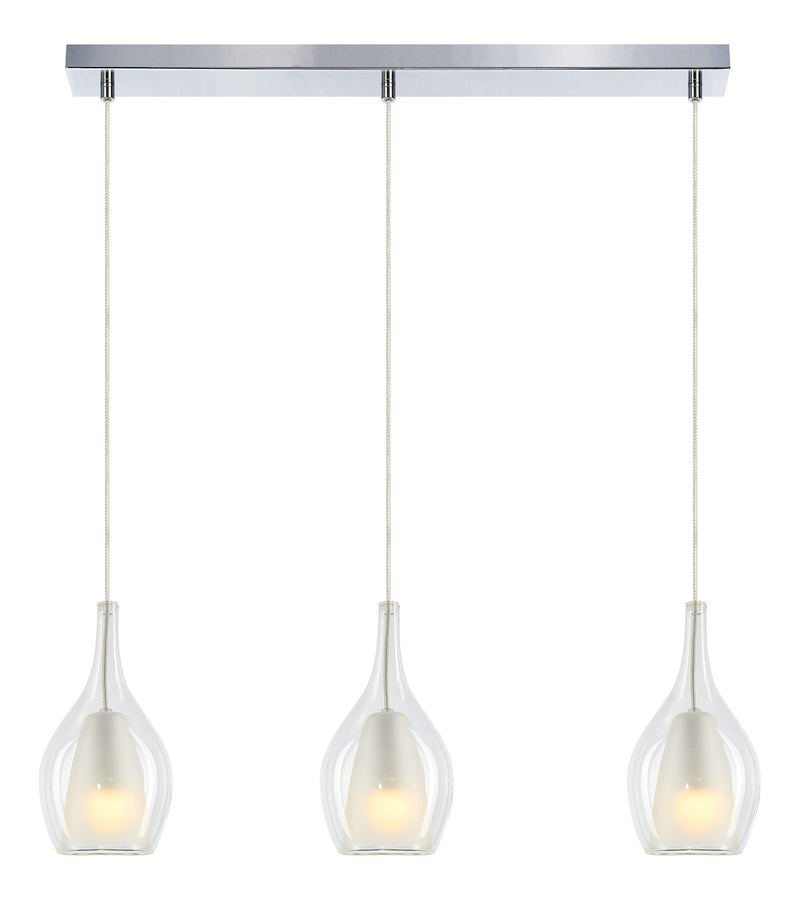 Jericho 3-Light Linear Pendant in Chrome