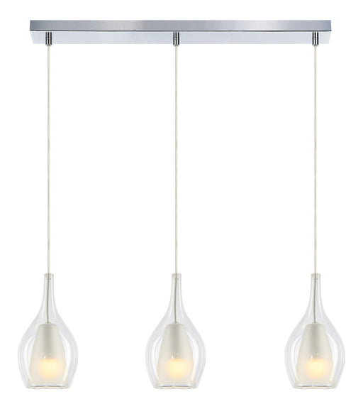 Jericho 3-Light Linear Pendant in Chrome