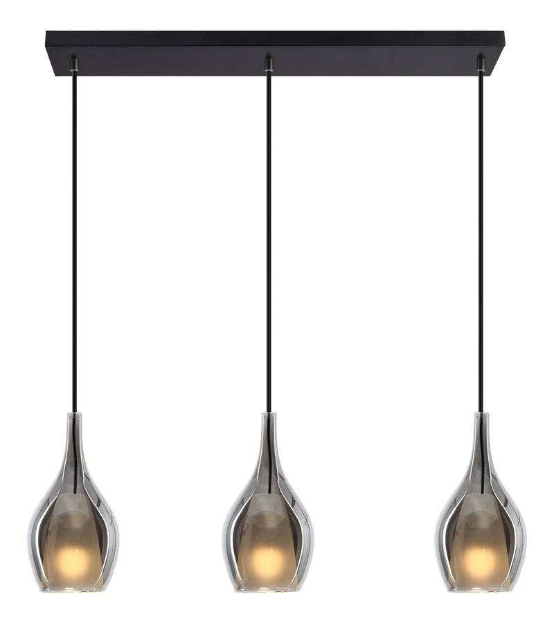 Jericho 3-Light Linear Pendant in Matte Black