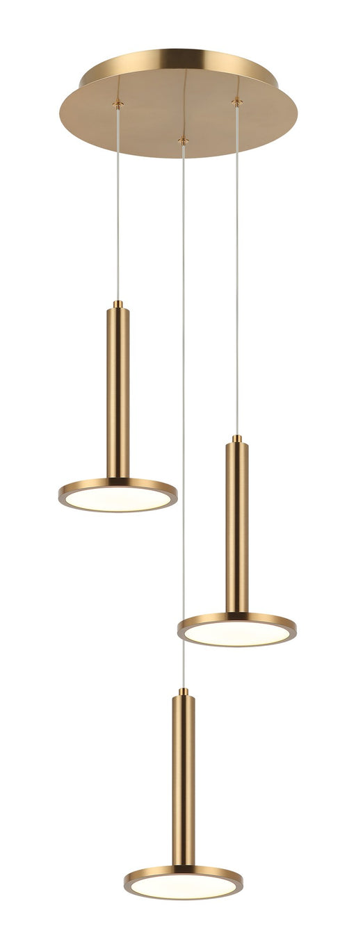 Extraterrestrial 3-Light Pendant in Aged Gold Brass