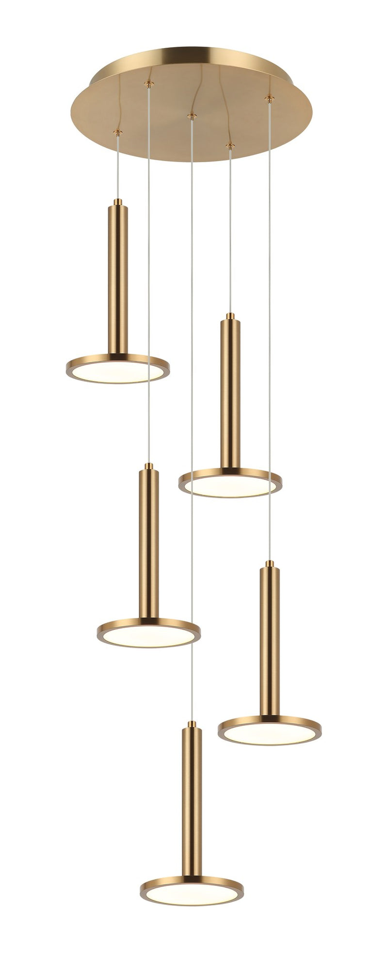Extraterrestrial 5-Light Pendant in Aged Gold Brass