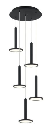 Extraterrestrial 5-Light Pendant in Matte Black
