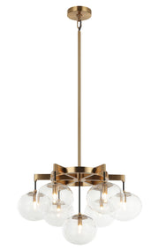 Bulbus 7-Light Chandelier in Aged Gold Brass