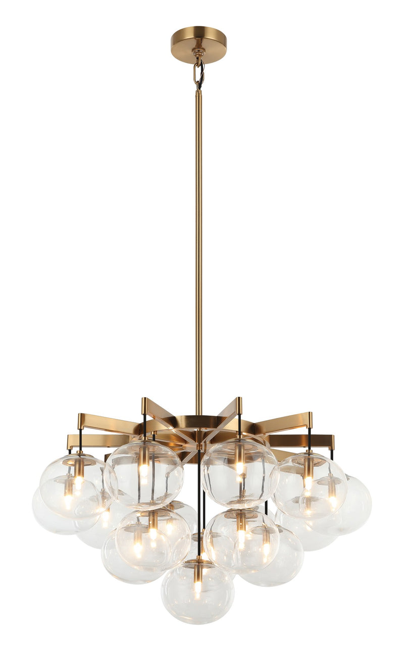 Bulbus 16-Light Chandelier in Aged Gold Brass