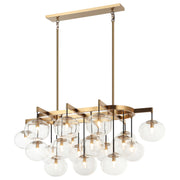 Bulbus 19-Light Linear Chandelier in Aged Gold Brass
