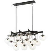 Bulbus 19-Light Linear Chandelier in Matte Black