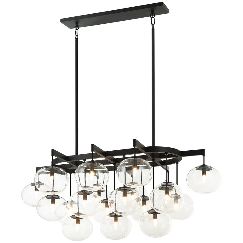 Bulbus 19-Light Linear Chandelier in Matte Black