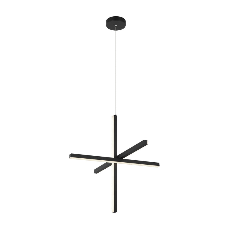 Crosley 24" 3-Light LED Chandelier in Matte Black