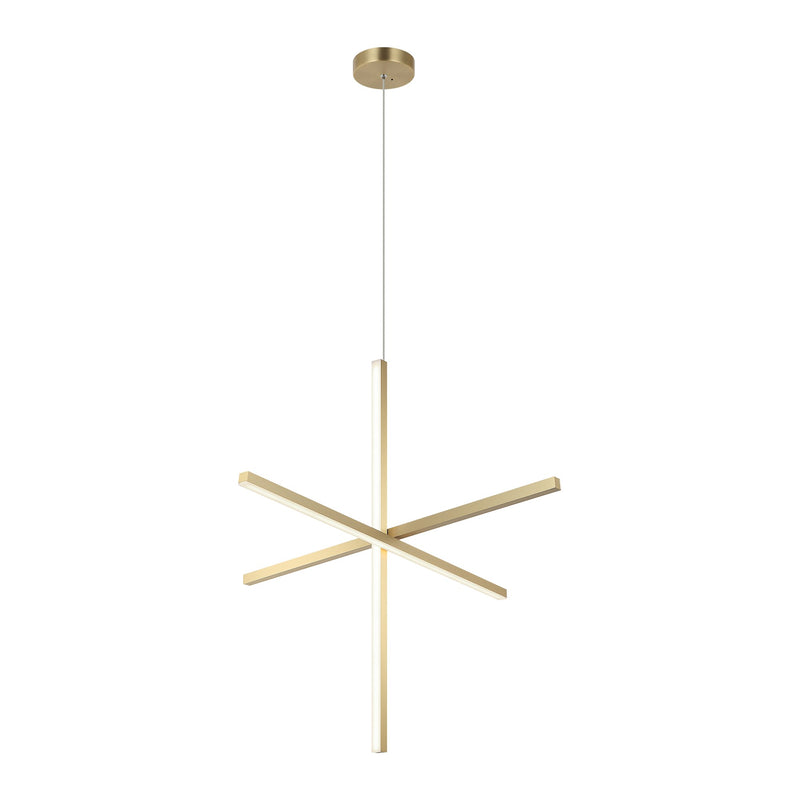 Crosley 36" 3-Light LED Chandelier in Brushed Gold