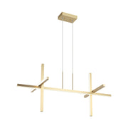 Crosley 44" 5-Light LED Linear Chandelier in Brushed Gold