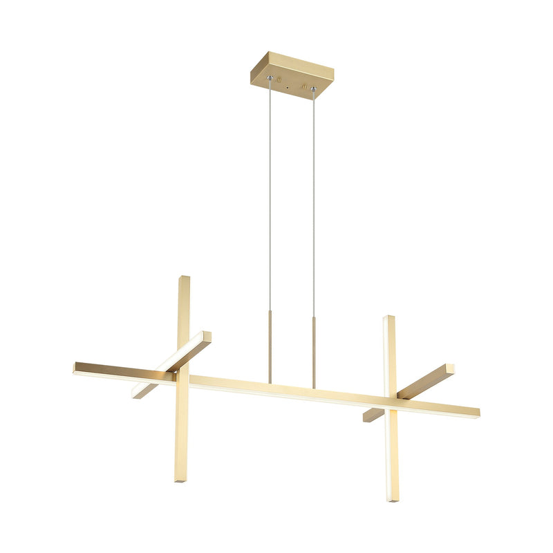 Crosley 44" 5-Light LED Linear Chandelier in Brushed Gold