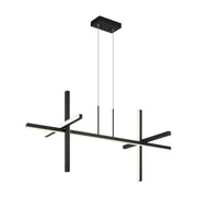 Crosley 44" 5-Light LED Linear Chandelier in Matte Black