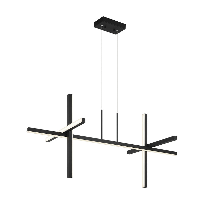 Crosley 44" 5-Light LED Linear Chandelier in Matte Black