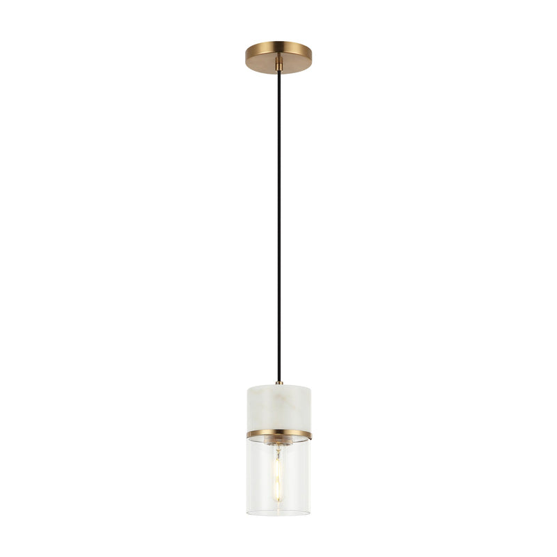 Marmor 4.5" Mini Pendant in Aged Gold Brass