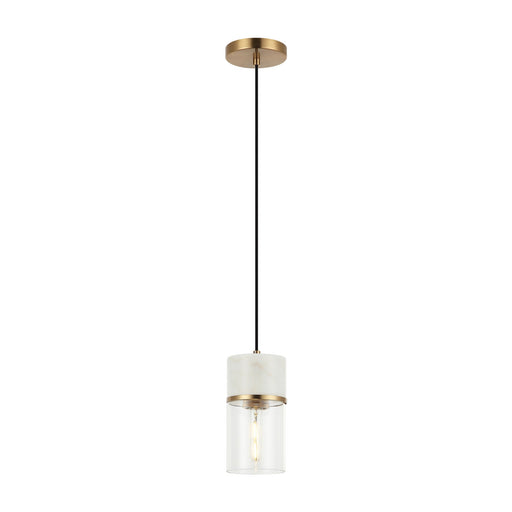 Marmor 4.5" Mini Pendant in Aged Gold Brass