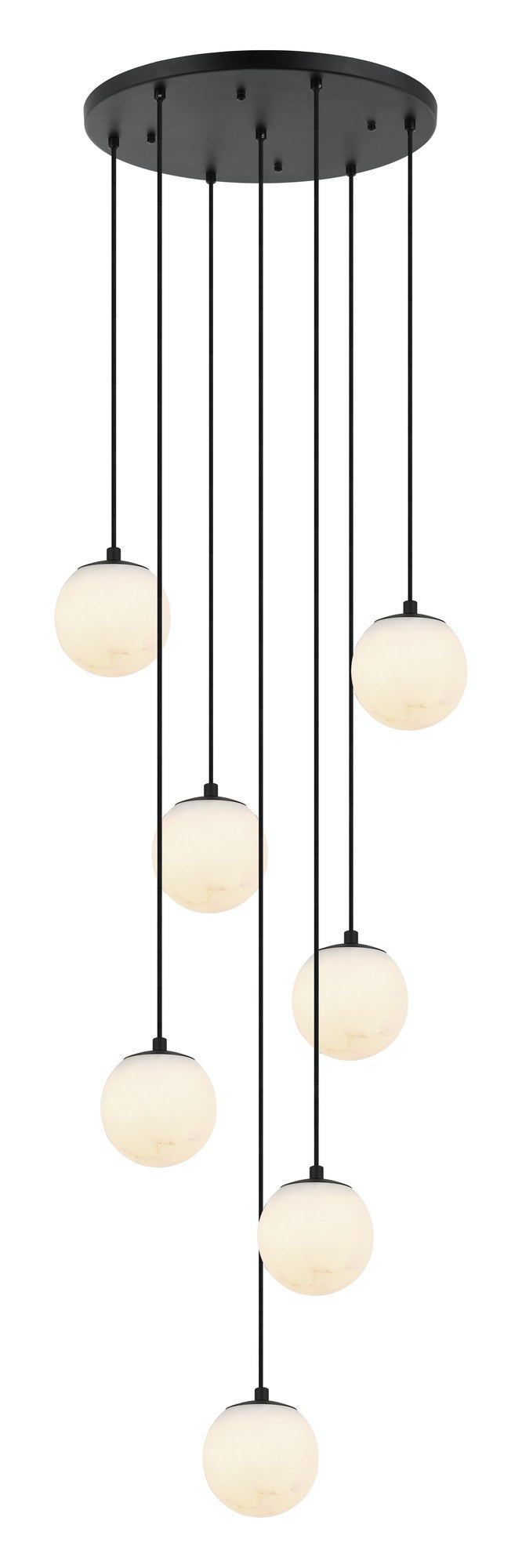 Nikini 21" 7-Light Pendant in Matte Black